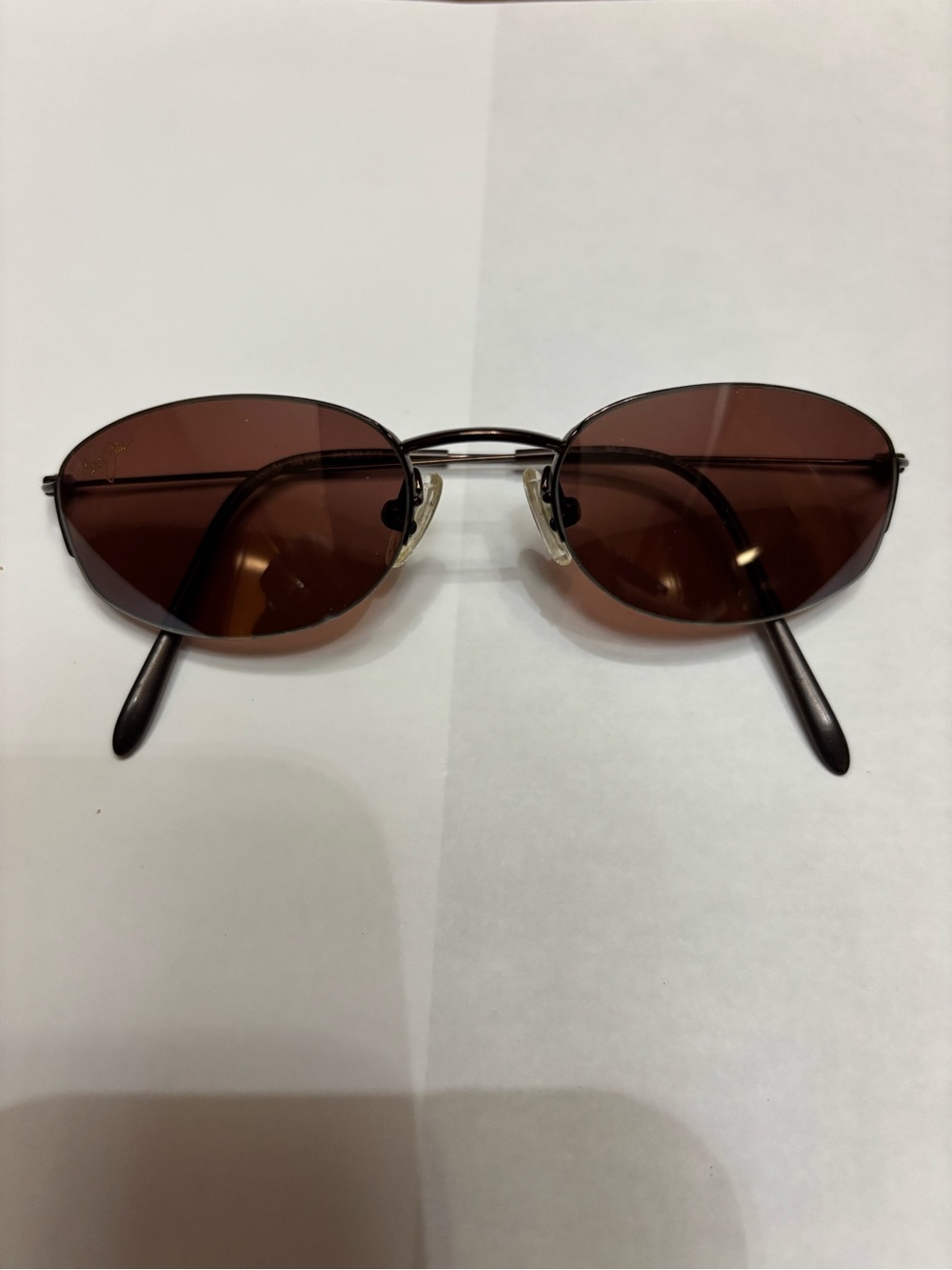 Maui Jim Oval Brown Lens Sunglasses with Dark Brown Temples